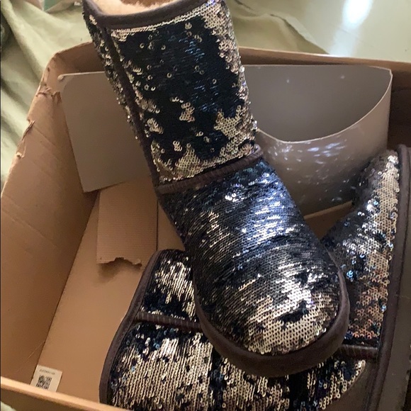 Ugg sparkle boot blue silver size 6 - Picture 9 of 14